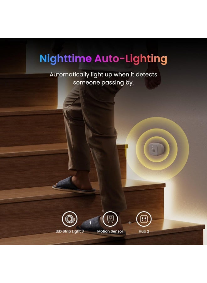 SwitchBot 5M LED Strip Light 3 – Smart RGB + Cool & Warm White LEDs, Matter-Compatible, Voice & App Control, 16 Million Colors, 1200lm Brightness - Image 3