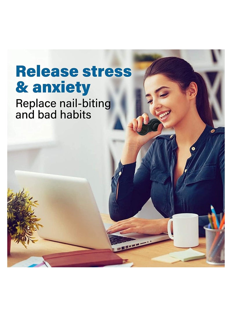 Excefore Fidget Pad Toy for Anxiety and Stress Relief 8 Fidget Features Cube with Silent Button ABS Plastic Fidget Controller Pad Cube for Kids and Adults (Black) - Image 3