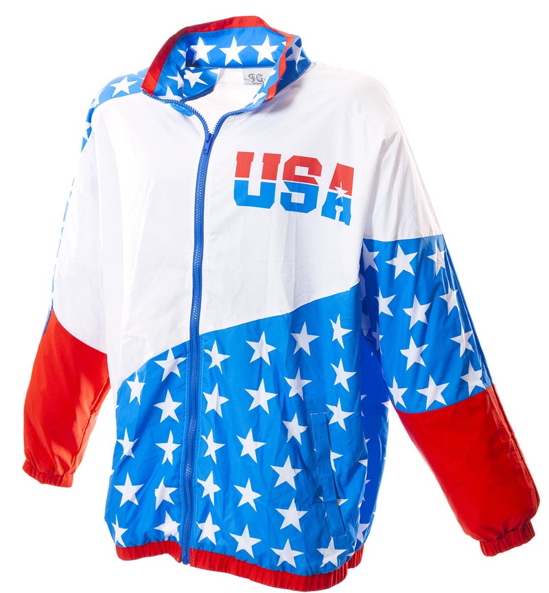 Funny Guy Mugs USA 80s & 90s Retro Windbreaker, Small - Image 2
