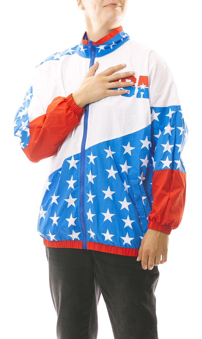 Funny Guy Mugs USA 80s & 90s Retro Windbreaker, Small - Image 3