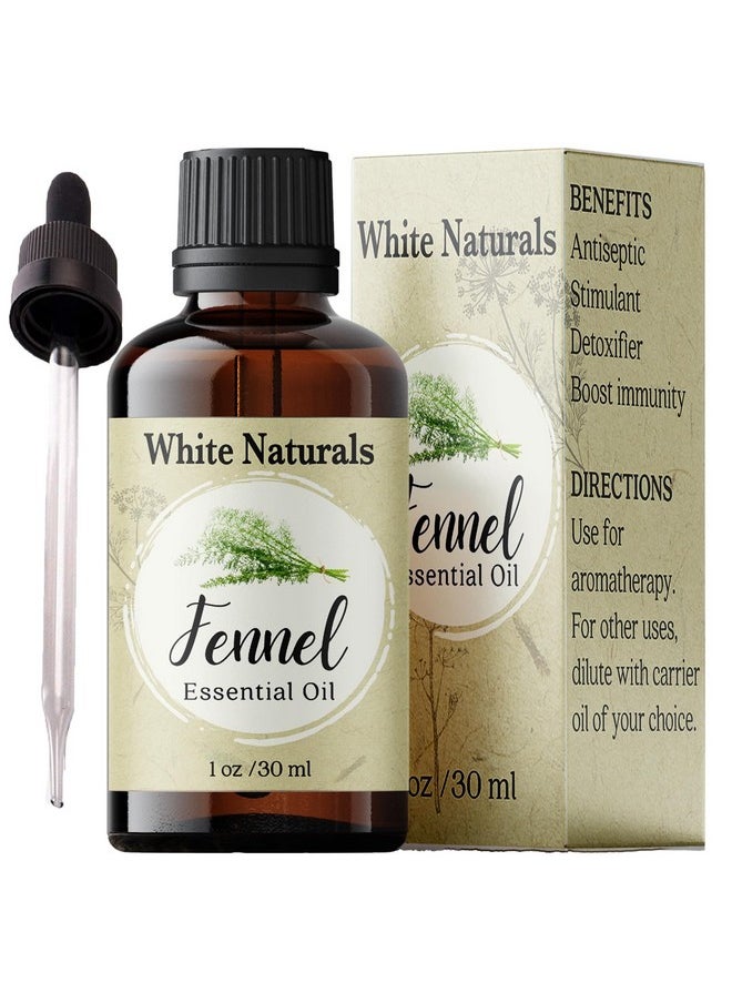 White Naturals - Organic Fennel Essential Oil For Digestion Sweet Fennel Seed Oil For Congestion Relief & Uplift Mood 100% Pure Undiluted Therapeutic Grade For Aromatherapy Glowing Skin Strengthened Hair 1Oz - Image 1