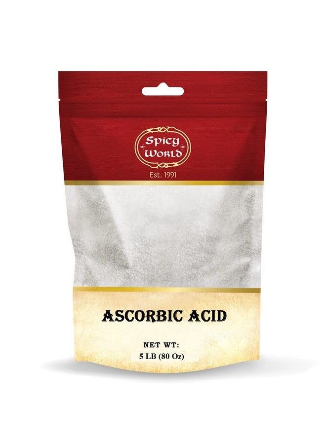 Spicy World Ascorbic Acid Vitamin C Powder 5 Lb Dietary Supplement Pure Vit C Powder Usp Bulk  - Image 1