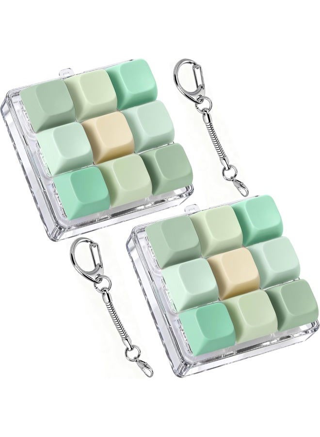 Axlksia Keyboard Fidget Toy, Fidget Clicker Keyboard Fidget Keychain, Button Fidget Gifts for Adults to Relieve Stress and Pass Time (2 Pack A) - Image 1