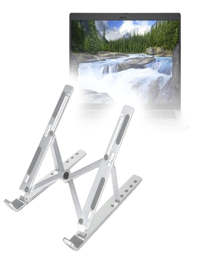 BoxWave Stand and Mount Compatible with Dell Latitude 5420 - Compact QuickSwitch Stand, Portable Multi Angle Viewing Foldable Riser - Metallic Silver - Image 1