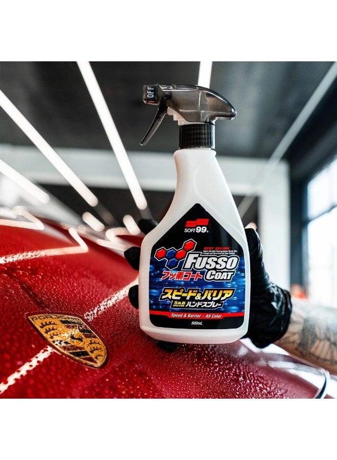 سوفت 99 فوسو كوت سبيد آند باريير – بخاخ شمع سريع وحماية لطلاء السيارة 500مل (صنع في اليابان) - Image 2