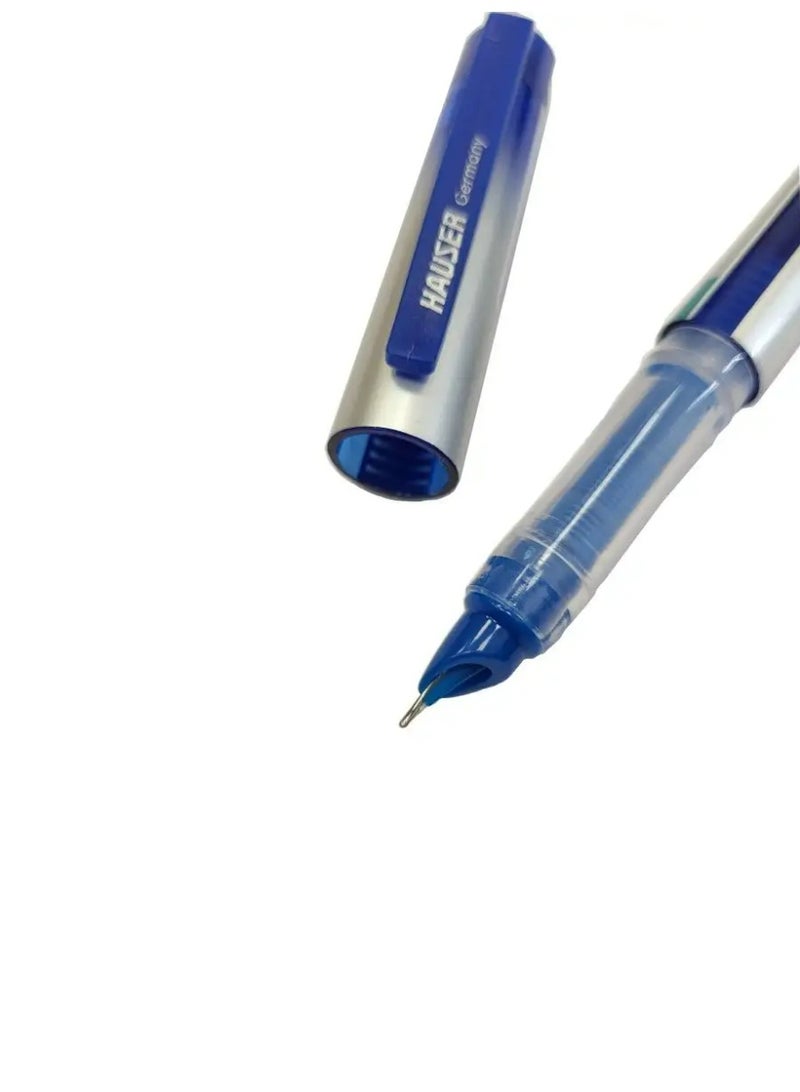 هاوزر قلم حبر سائل هاوزر إنكس (Hauser INX) الألماني - رأس مبطن لكتابة سلسة مع 2 خرطوشة حبر 2XL إضافية - أزرق - Image 2