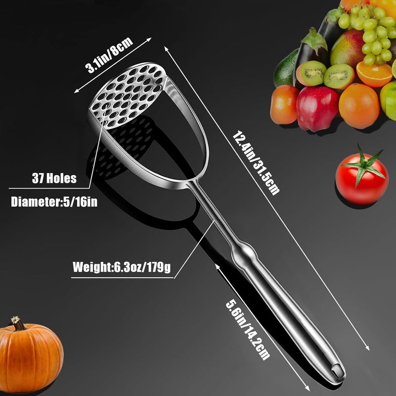 LifHap Potato Masher,Stainless Steel Mashed Potatoes Masher with Long Handle for Beans,Avocado,Fruit,Vegetables.One Piece Construction Heavy Duty Masher Kitchen Tool - Image 4