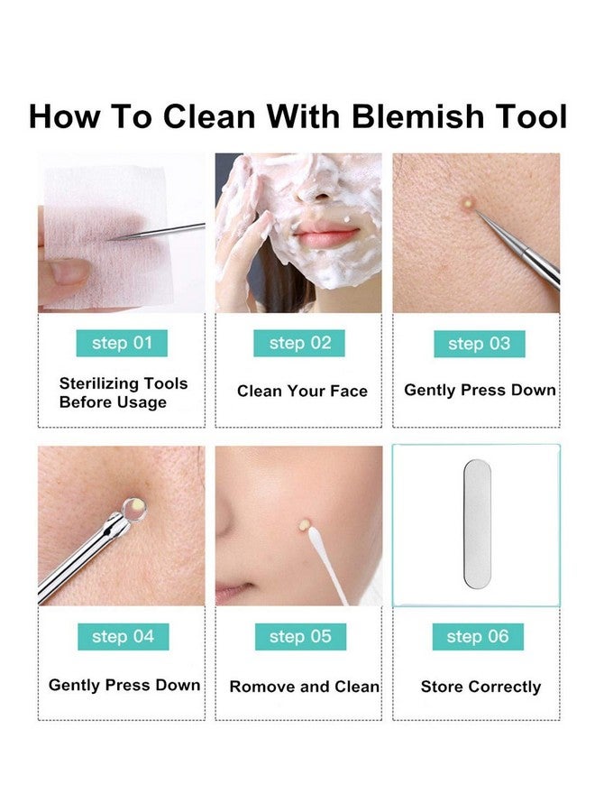 Pinkiou Blackhead Removers Comedone Pimple Popper Tool Acne Extractors Blemish Remover Ingrown Hair Tweezers Removal Kit Whitehead Remover Zit Treatment Skincare Tools for Face Nose, 8-in-1 - Image 5