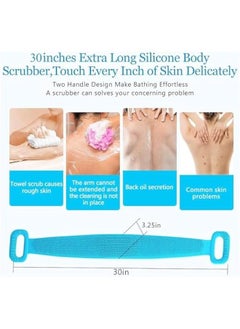 MOXO Silic Back Scrubber Silic Body Brush Exfoliating Silic Body Back Brush Deep Cleaning of Back Acne for Women Men. (Blue)  - Image 2