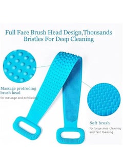 MOXO Silic Back Scrubber Silic Body Brush Exfoliating Silic Body Back Brush Deep Cleaning of Back Acne for Women Men. (Blue)  - Image 3