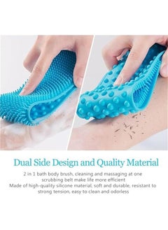 MOXO Silic Back Scrubber Silic Body Brush Exfoliating Silic Body Back Brush Deep Cleaning of Back Acne for Women Men. (Blue)  - Image 4