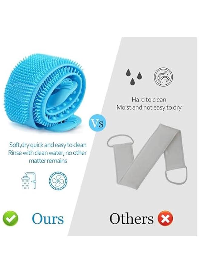 MOXO Silic Back Scrubber Silic Body Brush Exfoliating Silic Body Back Brush Deep Cleaning of Back Acne for Women Men. (Blue) - Image 5