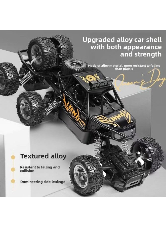 Children's Off-road Remote Control Car Eight-wheel Alloy High-speed Four-wheel Drive Climbing Car Electric Car Boy Toy Gift Box-Color:Alloy Eight-wheel Remote Control Car 【30cm Black】-Proportion:【en - Image 2