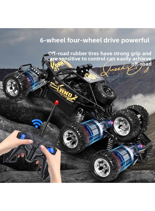 Children's Off-road Remote Control Car Eight-wheel Alloy High-speed Four-wheel Drive Climbing Car Electric Car Boy Toy Gift Box-Color:Alloy Eight-wheel Remote Control Car 【30cm Black】-Proportion:【en - Image 3