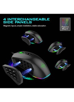 NIBEMINENT GTI Gaming 5000DPI Adjustable 3/9 Buttons RGB Lighting Optical USB Wired Mouse Grey  - Image 4
