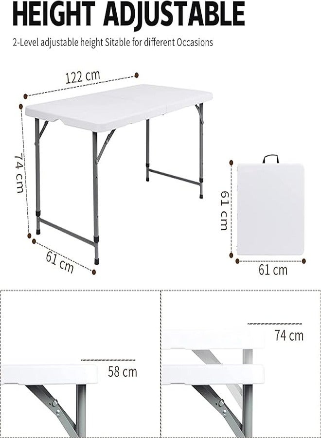 ATM Foldable Buffet Table White/Black 180x75x70centimeter - Image 2