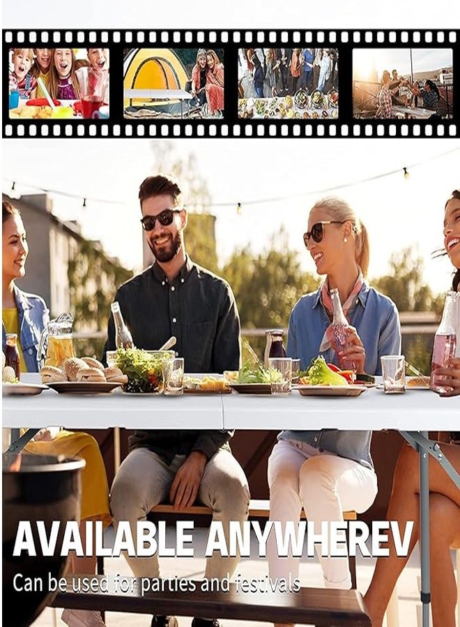 ATM Foldable Buffet Table White/Black 180x75x70centimeter - Image 3