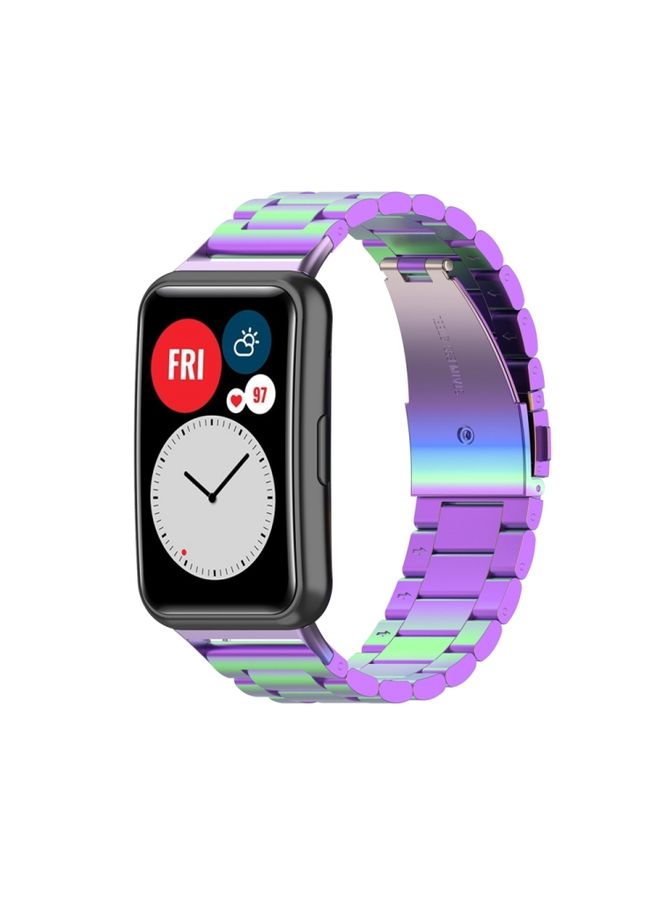 Replacement Strap For Huawei Watch Fit Special Edition Three Strains Stainless Steel Watch Band Colorful