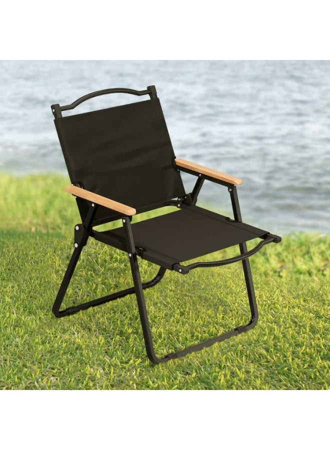 Manful Portable Folding Camping Chair Black, Lightweight Folding Chair for Outdoor Enthusiasts, Folding Chair for Every Adventure, Folding Camping Chair for Travel and Leisure - Image 2