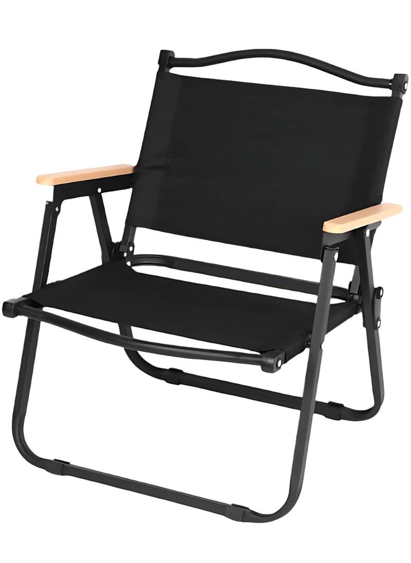 Manful Portable Folding Camping Chair Black, Lightweight Folding Chair for Outdoor Enthusiasts, Folding Chair for Every Adventure, Folding Camping Chair for Travel and Leisure  - Image 1