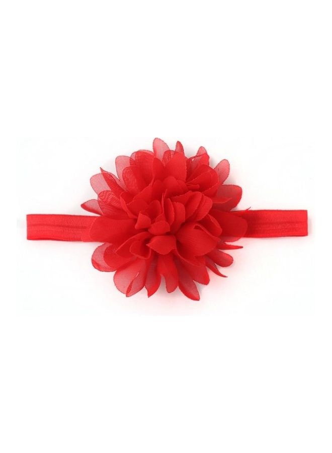 BGM Baby Girl Elastic Hairband Children Hair Wear Flower Headband Red - Image 2