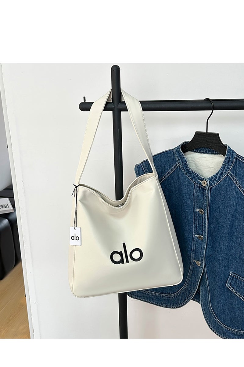 alo Minimalist - Style alo White Tote Bag, Large - Capacity Single - Shoulder Underarm Bag