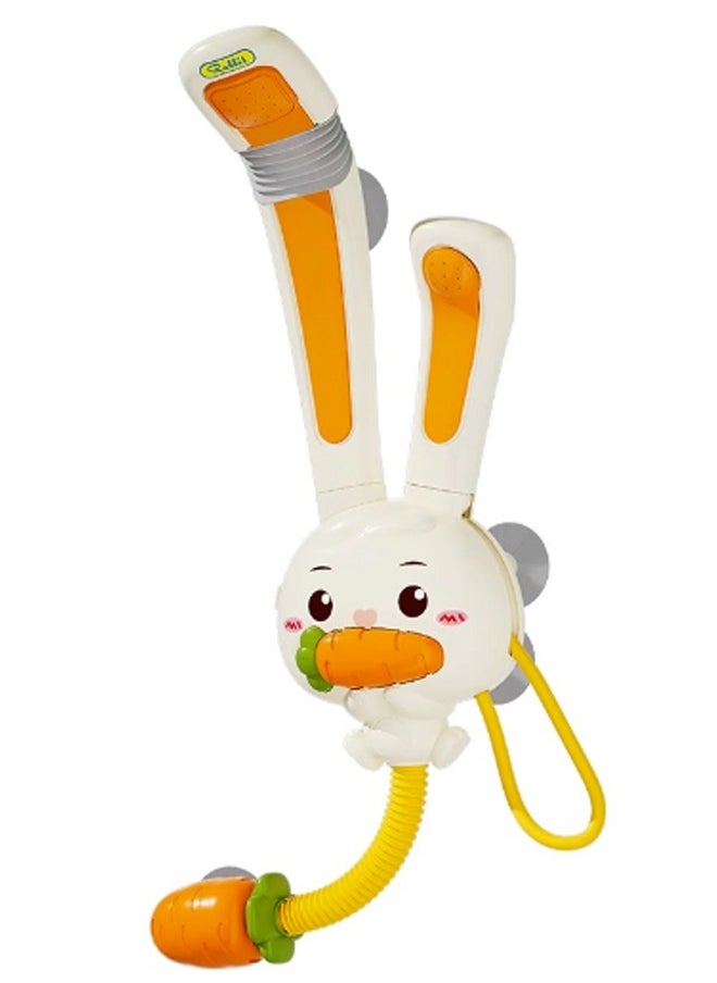 Beauenty - Baby Bath Toys Rabbit Sprinklers - Electric Adjustable Shower Head Water Spray Bathtub Toy, 3 pack Suction Cup Spinning Top Toys,Baby Kids Toddler Shower Gifts for 1 2 3 4 5 Year Olds - Image 1