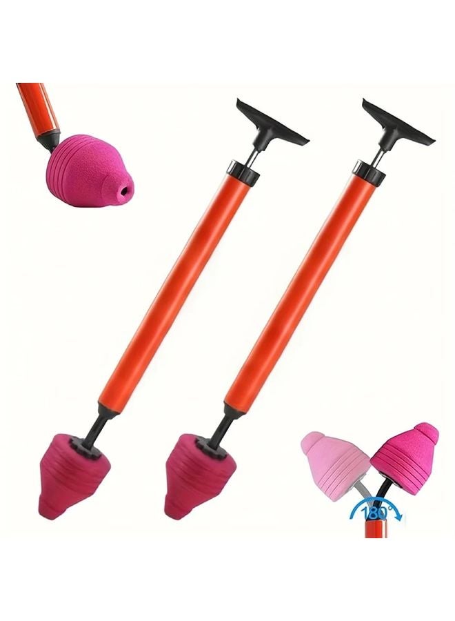 45 Degree Angle High Pressure Toilet Plunger 2pcs Powerful Air Drain Blaster for Sinks - Image 1
