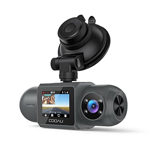 COOAU D30S 4K Dash Cam with GPS Wi-Fi, Front and Inside Dual 2.5K 1080P, Uber Car Camera with Infrared Night Vision, Supercapacitor, 4 IR LEDs, G-Sensor, Parking Mode, Loop Recording - Image 1