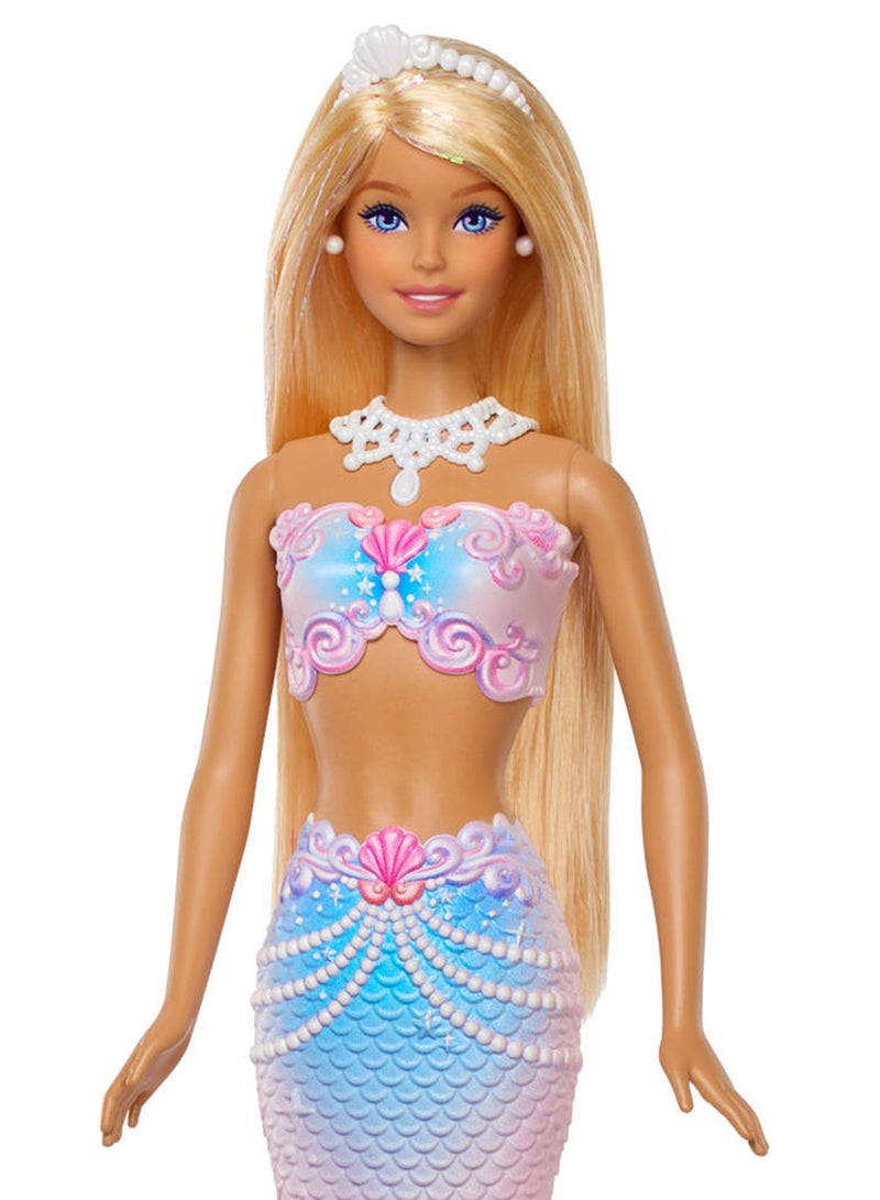 Barbie Bubble Sparkle Mermaid Doll with Bubble-Making Feature & Solution, Tray & Hairbrush, Plus Long, Color-Streaked Blonde Hair - Image 5
