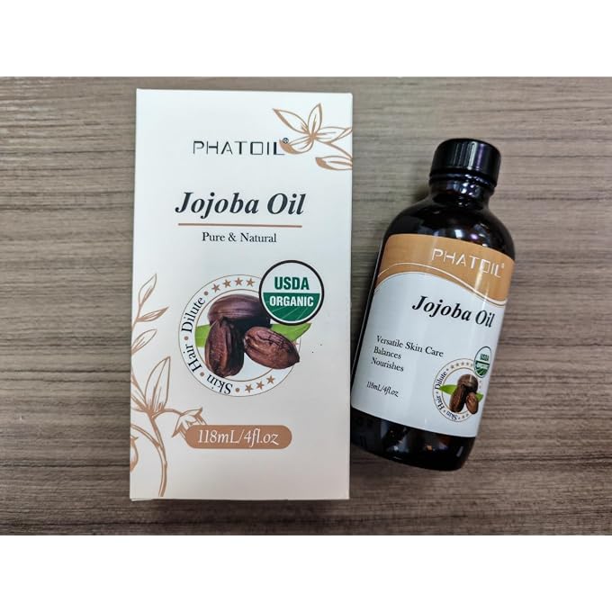PHATOIL Jojoba Oil Organic Cold Pressed 118 ml for Skin, Hair, Nails with Pipette - Image 3
