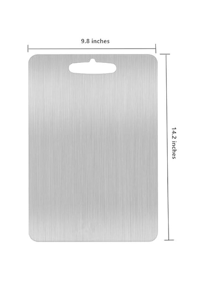 HOOKOR Stainless Steel Cutting Board for Kitchen Heavy Duty Chopping Board (Large,14.2L x 9.8 W)  - Image 2