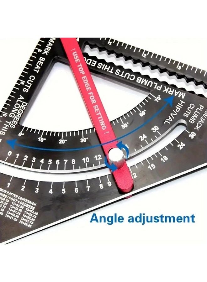 7 Inch Adjustable Aluminum Carpentry Square With Angle Gauge Laser Engraved Scale Saw Guide - Image 5