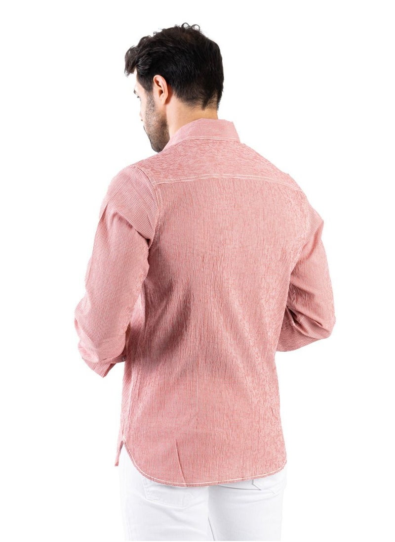 clever - Men's Shirt - Made Of Cotton - Red - Image 1