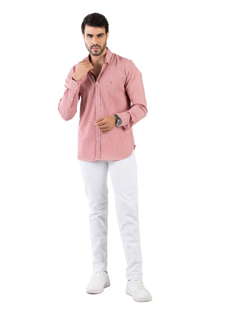 clever - Men's Shirt - Made Of Cotton - Red - Image 1
