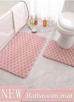 DUNISO 2 Pieces Bathroom Rugs Mat Super Soft Water Absorbent Microfiber Non-Slip Quick Drying Bath Tub Mat Toilet Rugs Perfect Bathroom Mats for Bathroom Tub and Shower  - Image 1