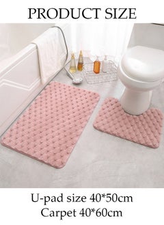 DUNISO 2 Pieces Bathroom Rugs Mat Super Soft Water Absorbent Microfiber Non-Slip Quick Drying Bath Tub Mat Toilet Rugs Perfect Bathroom Mats for Bathroom Tub and Shower  - Image 4
