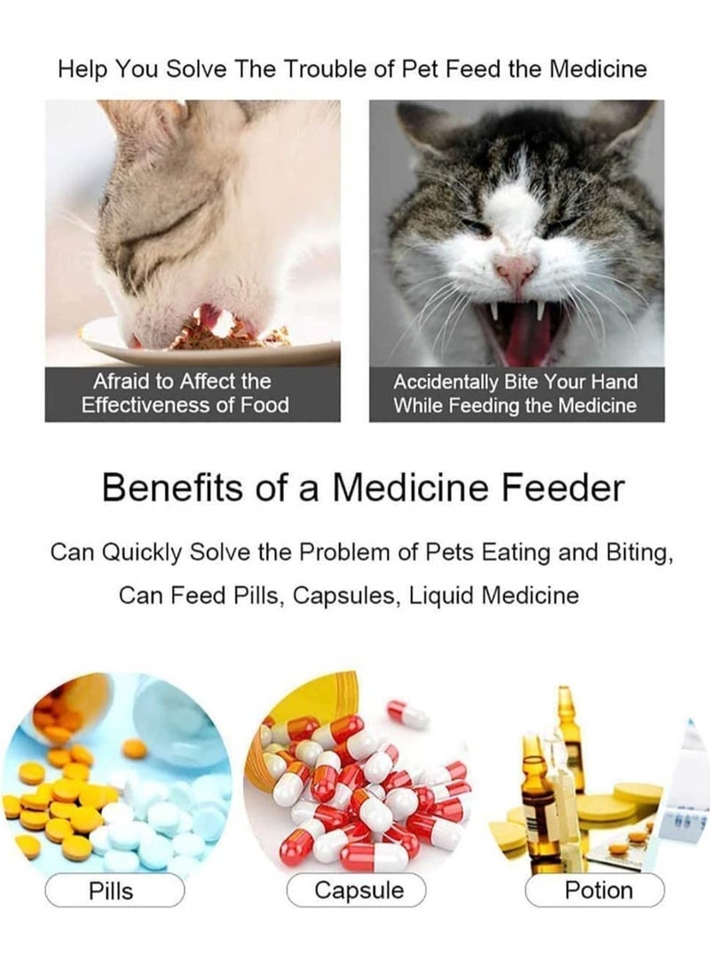 Pet Medicine Feeder, Cat Pill Shooter, Dog Pill Dispenser Handy Durable Pet Piller Popper Pet Tablet Syringe Pusher Soft Tip Pet Medicine Feeder Pill Giver Medical Feeding for Small Animals (Green) - Image 5
