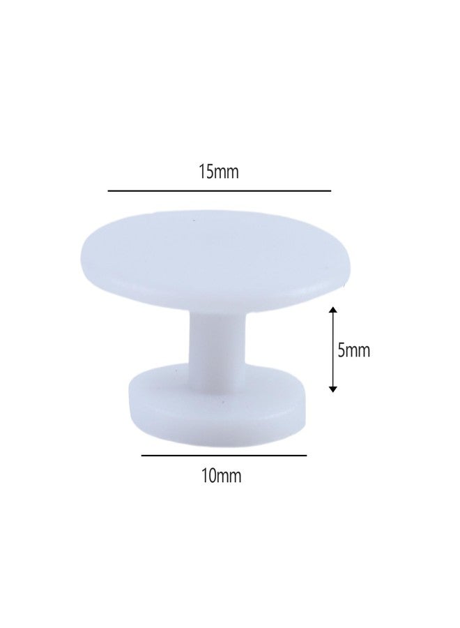 Vagocom 50Pcs 15mm Charm Backs for Bogg Bag, Blank Bit Accessory for DIY Your Own Insert Charm, Button Backs Compatible with Rubber Beach Tote, Please Measure the Hole Size(White) - Image 2