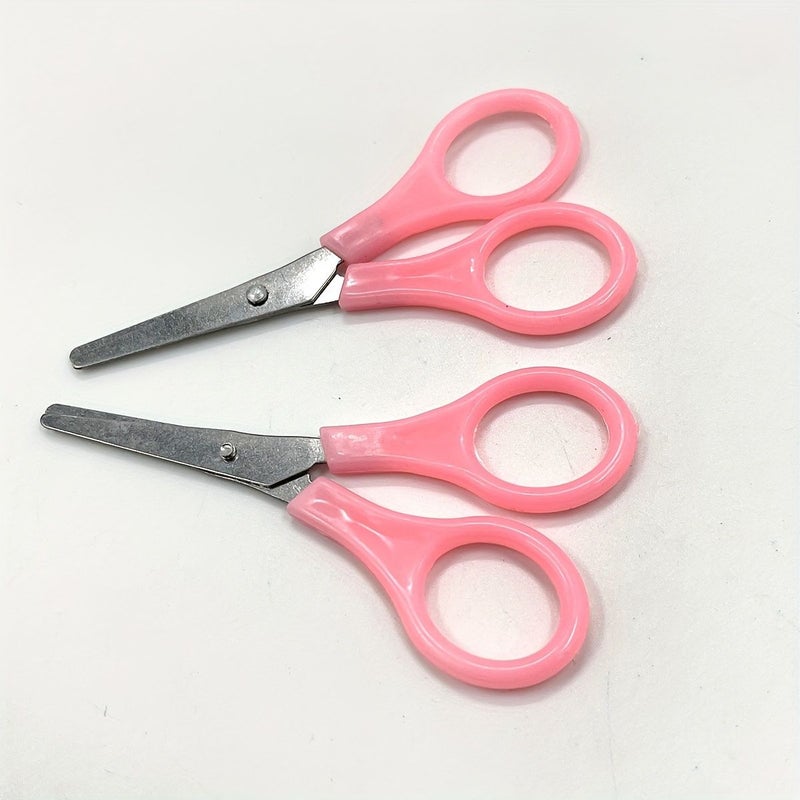 5 Pcs Stainless Steel Safety Scissors Set 4 Inch Blunt Tip Mini Craft Scissors For School And Office Use Blue - Image 5