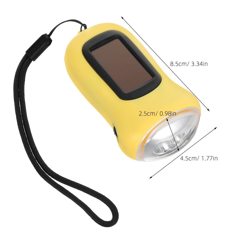 Solar Power Hand Crank Flashlight Rechargeable LED Lantern Portable Emergency Light for Outdoor Camping Hiking Survival - Image 3