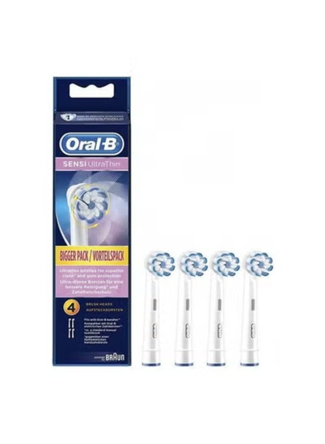 Oral-B Sensi Ultrathin Cross Action Replacement Brush Heads; Compatible with all Oral-B rechargeable handles. White/Blue 1.12ounces