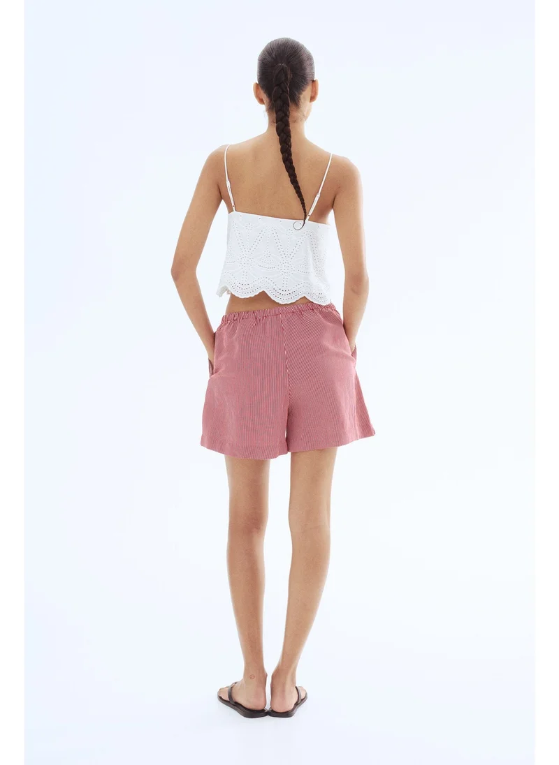 H&M Linen-blend drawstring shorts
