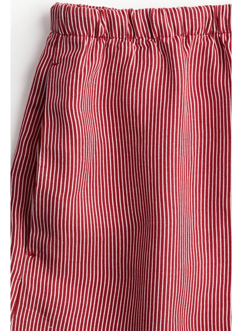 H&M Linen-blend drawstring shorts