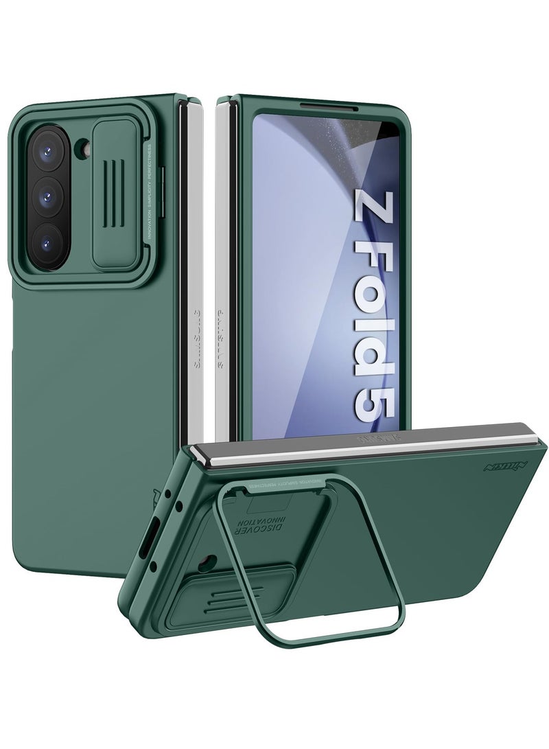 Nillkin For Samsung Galaxy Z Fold 5 Cover, Sliding Camera Cover and Folding Metal Stand, Liquid Silicone Protective Case Compatible with Samsung Z Fold5 5G Slim Fit Shockproof Mobile Case (Green) - Image 1