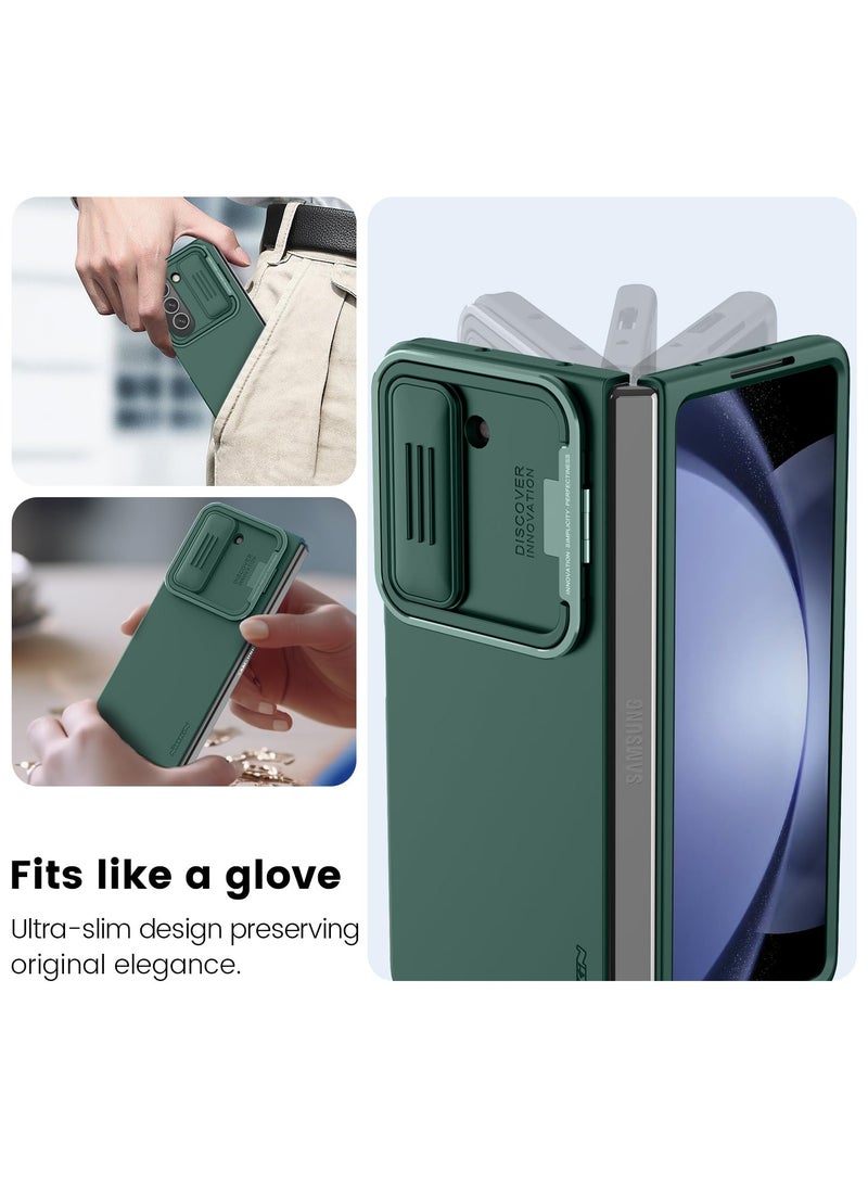 Nillkin For Samsung Galaxy Z Fold 5 Cover, Sliding Camera Cover and Folding Metal Stand, Liquid Silicone Protective Case Compatible with Samsung Z Fold5 5G Slim Fit Shockproof Mobile Case (Green) - Image 4