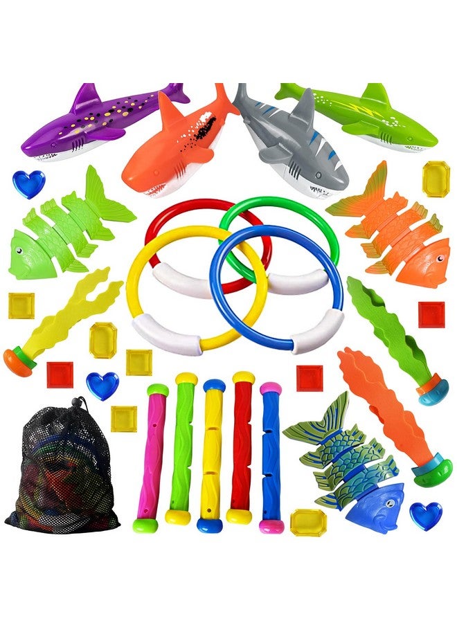 Jasonwell Pool Diving Toys Games - 31 Pcs Swimming Pool Toys For Kids Teens With Diving Rings Dive Sticks Underwater Treasures Torpedo Bandits Fish Toys Etc Fun Water Swim Toys For Boys Girls Adults - Image 1
