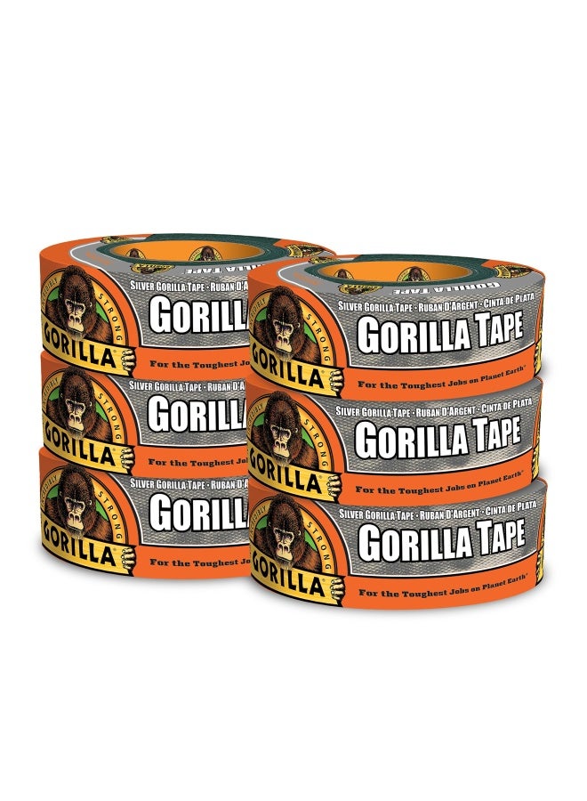 Gorilla شريط لاصق فضي 1.88 × 35 ياردة عبوة من 6 - Image 1