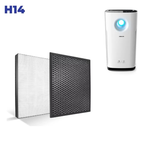 H14 Genuine Hepa And Carbon FY3433 FY3432 Black White Filter Set Compatible For Philips Air Purifier Model AC3256 AC3257 AC3259 - Image 2