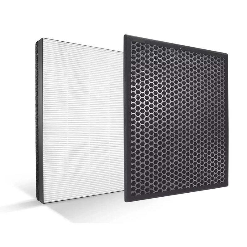 H14 Genuine Hepa And Carbon FY3433 FY3432 Black White Filter Set Compatible For Philips Air Purifier Model AC3256 AC3257 AC3259 - Image 1